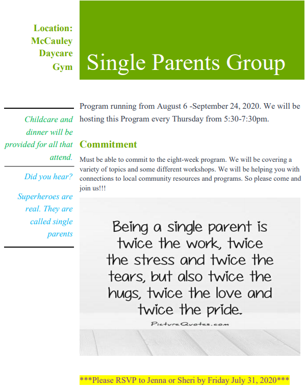 Single Parents Group Poster